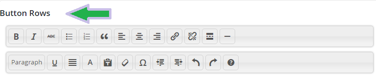 Default Button Row In WordPress
