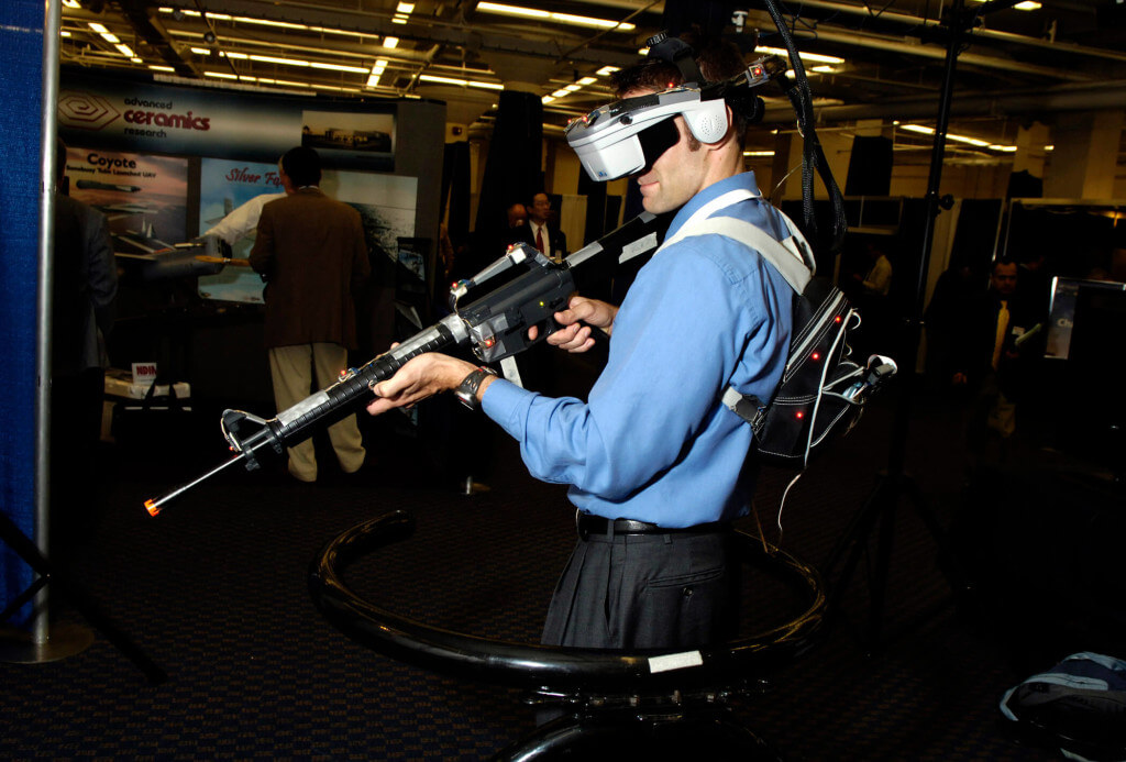 Virtual Reality technology used in the military.